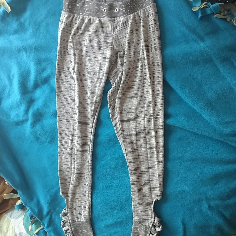 Grey Joggers with Crisscross Cutout at Ankle